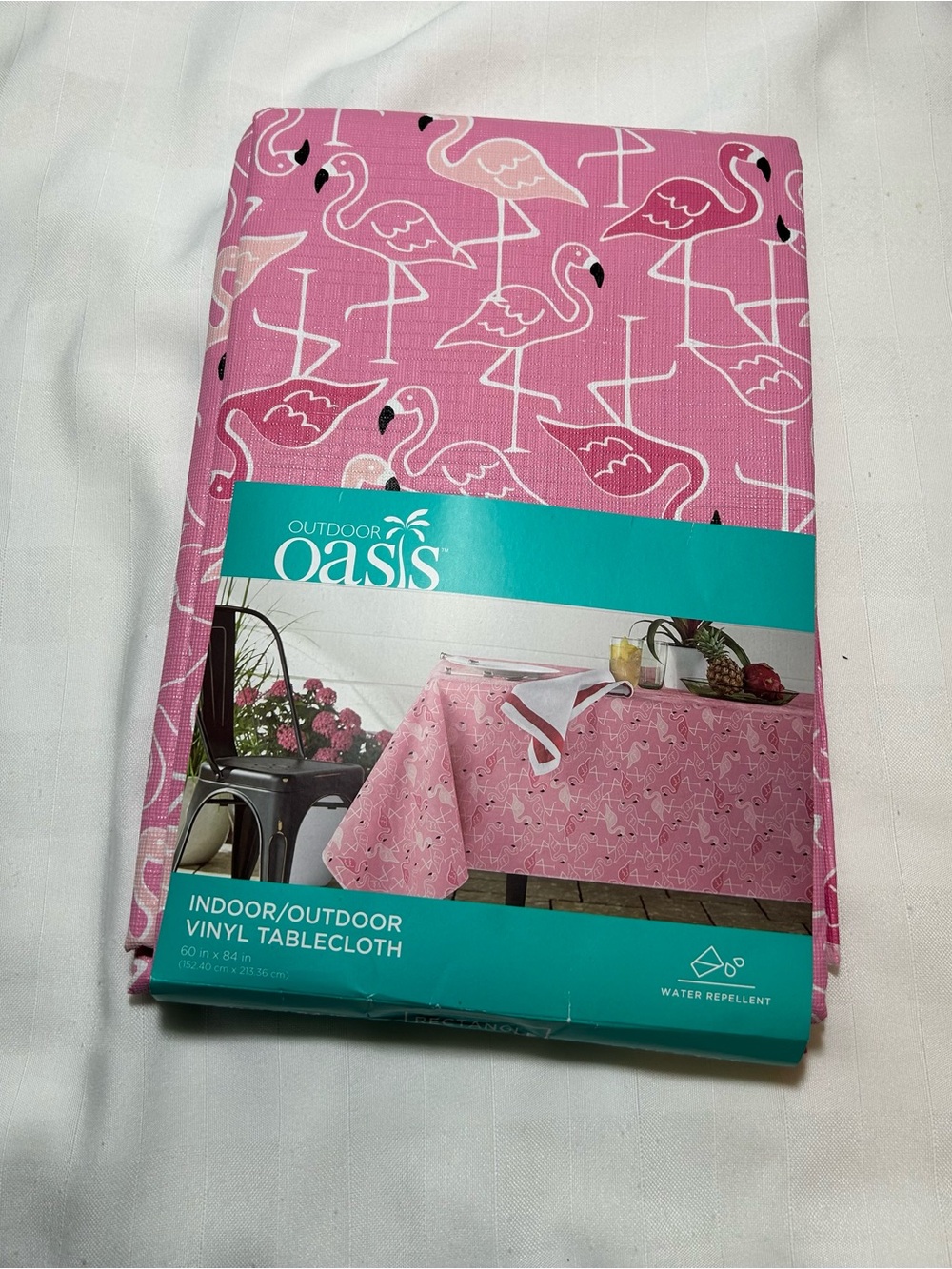 Oasis Pink Flamingo Vinyl Tablecloth